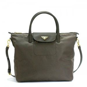 Prada（プラダ） ナナメガケバッグ TESSUTO+SAFFIANO BN2107 F0170 FUMO