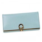 【2013年2月28日まで期間限定値下げ】Ferragamo（フェラガモ） 長財布 GANCINI ICONA VITTEL 224633 537643 BLUE PASTEL