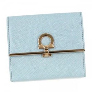 Ferragamo（フェラガモ） Wホック財布 GANCINI ICONA VITTEL 224639 537644 BLUE PASTEL