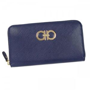 Ferragamo（フェラガモ） 長財布 GANCINI ICONA VITTEL 22B300 530915 OXFORD BLU／TURQUOISE