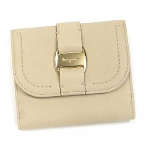 Ferragamo（フェラガモ） Wホック財布 VARA SELLERIA 22B760 536107 NEW BISQUE