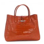 【2013年4月30日まで期間限定値下げ】Longchamp（ロンシャン） ハンドバッグ ROSEAU STYLE CROCO 1681 213 TERRACOTTA