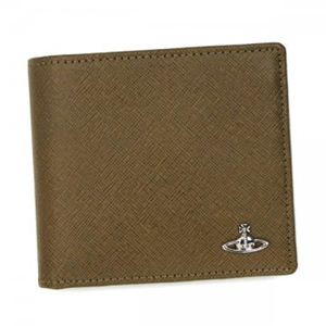 Vivienne Westwood（ヴィヴィアンウエストウッド） 二つ折り財布（小銭入れ付） MAN SAFFIANO 33037 GREEN