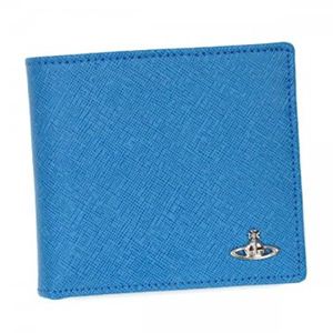 Vivienne Westwood（ヴィヴィアンウエストウッド） 二つ折り財布（小銭入れ付） MAN SAFFIANO 33037 LIGHT BLUE