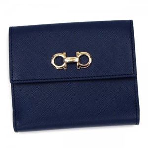 Ferragamo（フェラガモ） Wホック財布 GANCINI ICONA VITTEL 22A960 531081 OXFORD BLU