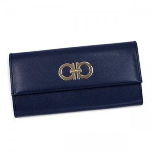 Ferragamo（フェラガモ） 長財布 GANCINI ICONA VITTEL 227121 530886 OXFORD BLU／TURQUOISE