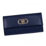Ferragamo（フェラガモ） 長財布 GANCINI ICONA VITTEL 227121 530886 OXFORD BLU／TURQUOISE