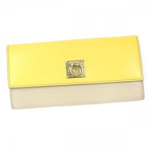 Ferragamo（フェラガモ） 長財布 LOCK STORY 22B703 535743 VANILLA／ALMOND