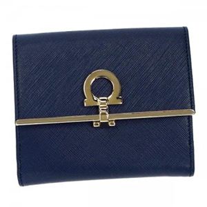 Ferragamo（フェラガモ） Wホック財布 GANCINI ICONA VITTEL 224639 530946 OXFORD BLU／TURQUOISE