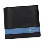 Bally（バリー） 二つ折り財布（小銭入れ付） LETTERING LYIE.S 70 BKACK GLASIER BLUE