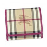 Burberry（バーバリー） 二つ折り財布（小銭入れ付） HYM LEIGHTON MCO 6780T RHUBARB PINK