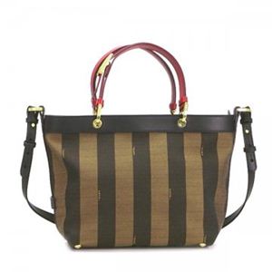 Fendi（フェンディ） ショルダーバッグ TESSUTO PEQUIN CON F 8BN241 F0TQC TABACCO／ROSSO／NERO