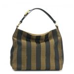 Fendi（フェンディ） ショルダーバッグ TESSUTO PEQUIN CON F 8BN669 F0TQB TABACCO／NERO／UCUOIO