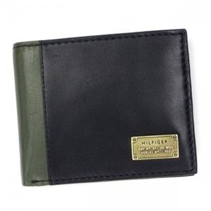 TOMMY HILFIGER（トミーヒルフィガー） 二つ折り財布（小銭入れ付） MELTON 0091-4844 1 BLACK／NAVY