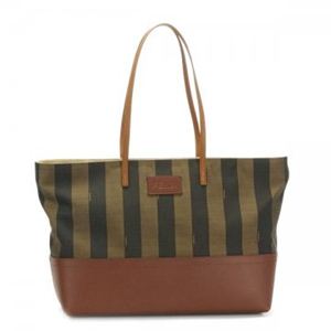 Fendi（フェンディ） トートバッグ TESSUTO PEQUIN CON F 8BN185 F0RCJ TABACCO／CUOIO