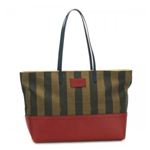 Fendi（フェンディ） トートバッグ TESSUTO PEQUIN CON F 8BH185 F0RCK TABACCO／ROSSO