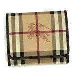 【2013年8月31日まで期間限定値下げ】Burberry（バーバリー） 三つ折り財布（小銭入れ付） HYM LEIGHTON 2070T CHOCOLATE