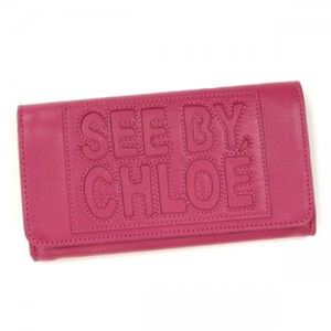 SEE BY CHLOE（シーバイクロエ） 長財布 ZIP FILE LEATHER 9P7361 544 RASPBERRY