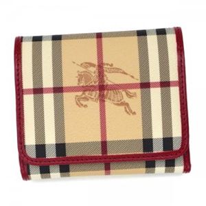 【2013年8月31日まで期間限定値下げ】Burberry（バーバリー） 三つ折り財布（小銭入れ付） HYM LEIGHTON MCO 6080T MILITARY RED- ROSSO