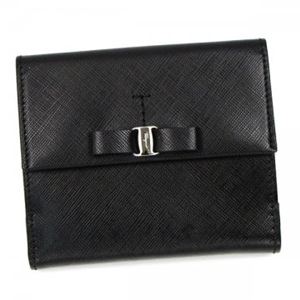 Ferragamo(フェラガモ) 二つ折り財布(小銭入れ付) MISS VARA 22A951 434071 NERO