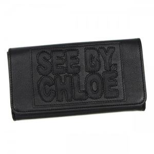 SEE BY CHLOE（シーバイクロエ） 長財布 ZIP FILE LEATHER 9P7361 1 BLACK