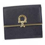 Ferragamo（フェラガモ） 二つ折り財布（小銭入れ付） GANCINI ICONA VITTEL 224639 549459 NERO／ROSSO