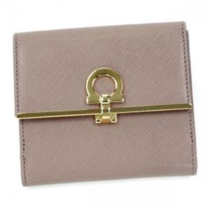 Ferragamo（フェラガモ） 二つ折り財布（小銭入れ付） GANCINI ICONA VITTEL 224639 549458 NOCTURNE ROSE／CORNIOLA