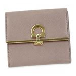 Ferragamo（フェラガモ） 二つ折り財布（小銭入れ付） GANCINI ICONA VITTEL 224639 549458 NOCTURNE ROSE／CORNIOLA