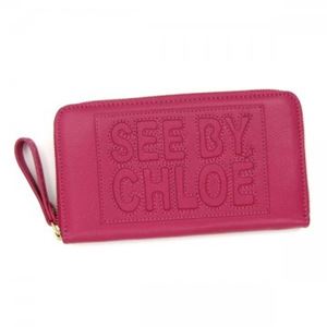 SEE BY CHLOE（シーバイクロエ） 長財布 ZIP FILE LEATHER 9P7155 544 RASPBERRY