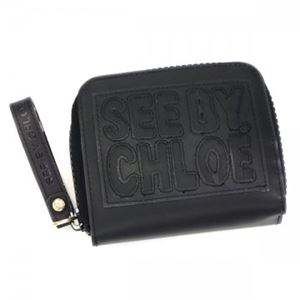 SEE BY CHLOE（シーバイクロエ） 二つ折り財布（小銭入れ付） ZIP FILE PVC 9P7238 1 BLACK