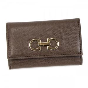 Ferragamo(フェラガモ) キーケース GANCINI ICONA VITTEL 22B853 557347 DEEP TAUPE