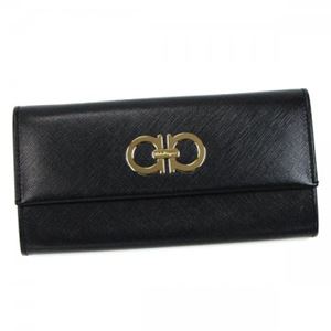 Ferragamo(フェラガモ) 長財布 GANCINI ICONA VITTEL 227121 549474 NERO/ROSSO