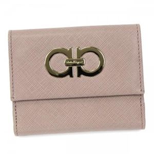 Ferragamo（フェラガモ） 二つ折り財布（小銭入れ付） GANCINI ICONA VITTEL 227122 549477 NOCTURNE ROSE／CORNIOLA
