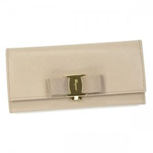 Ferragamo（フェラガモ） 長財布 MISS VARA BOW CLIP V 22B559 548761 NEW BISQUE／MORNING ROSE