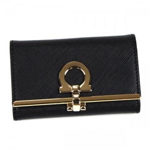 Ferragamo（フェラガモ） キーケース GANCINI ICONA VITTEL 224627 549452 NERO／ROSSO