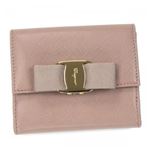 Ferragamo（フェラガモ） 二つ折り財布（小銭入れ付） MISS VARA BOW CLIP V 22A926 548757 NOCTURNE ROSE／CORNIOLA