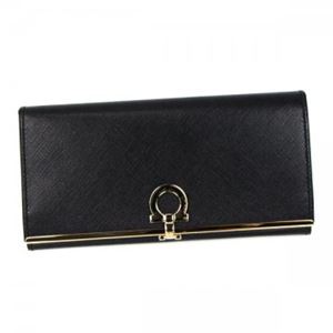 Ferragamo（フェラガモ） 長財布 GANCINI ICONA VITTEL 224633 549456 NERO／ROSSO