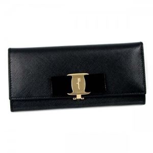 Ferragamo（フェラガモ） 長財布 MISS VARA BOW CLIP V 22B559 548760 NERO／ROSSO