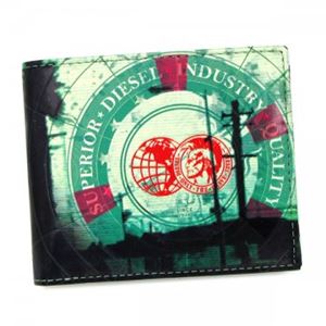 DIESEL（ディーゼル） 二つ折り財布（小銭入れ付） X01983 H5004 FOREST GREEN／BLACK