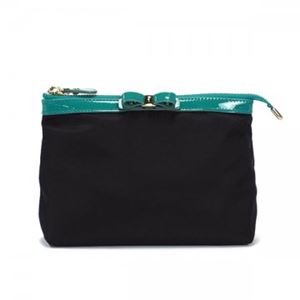 Ferragamo（フェラガモ） ポーチ 22B060 NERO／VERDE ACQUA