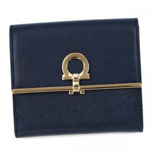 Ferragamo(フェラガモ) Wホック財布 224639 OXFORD BLUE