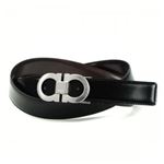 Ferragamo（フェラガモ） ベルト 671041 NERO／BURGUNDY