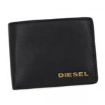 【2014年2月28日まで期間限定値下げ】DIESEL（ディーゼル） 二つ折り財布（小銭入れ付） X01967 H4486 BLACK／ANTIQUE BRASS