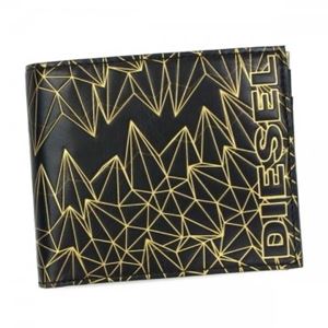 DIESEL（ディーゼル） 二つ折り財布（小銭入れ付） X02481 H2582 BLACK／GOLD