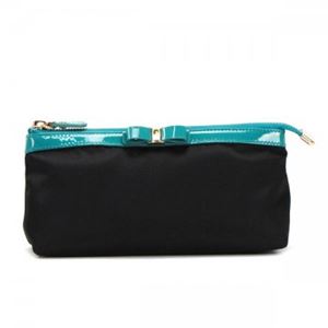 Ferragamo（フェラガモ） ポーチ 22B055 NERO／VERDE ACQUA