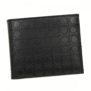 Ferragamo（フェラガモ） 二つ折り財布（小銭入れ付） 669407 568274 DEEP BLACK ブラック - 拡大画像