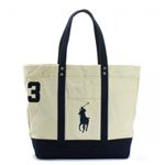 RalphLauren（ラルフローレン） トートバッグ 4051582 254BC CREAM W／ NAVY TRIM ＆amp;PP