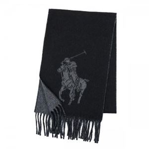【10月31日まで期間限定販売】RalphLauren（ラルフローレン） マフラー 6F0213 1 POLO BLACK／WINDSOR HTHR