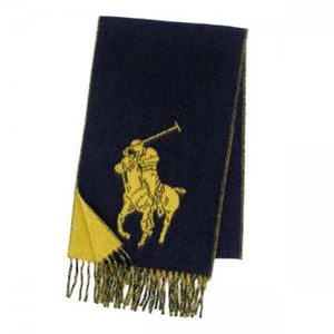 【10月31日まで期間限定販売】RalphLauren（ラルフローレン） マフラー 6F0213 704 NAVY／GOLD
