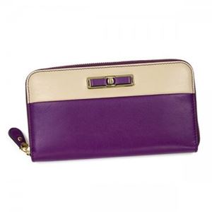 Ferragamo（フェラガモ） 長財布 22C132 593235 GRAPE／NEW BISQUE